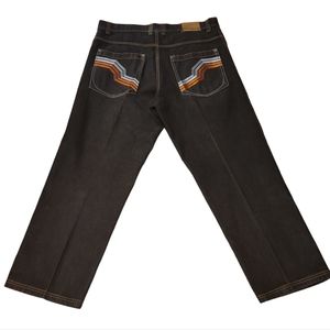 DTEK Jeans with Embroidered Back Pockets - Wide Leg - Baggy - Hip Hop Size 38x32